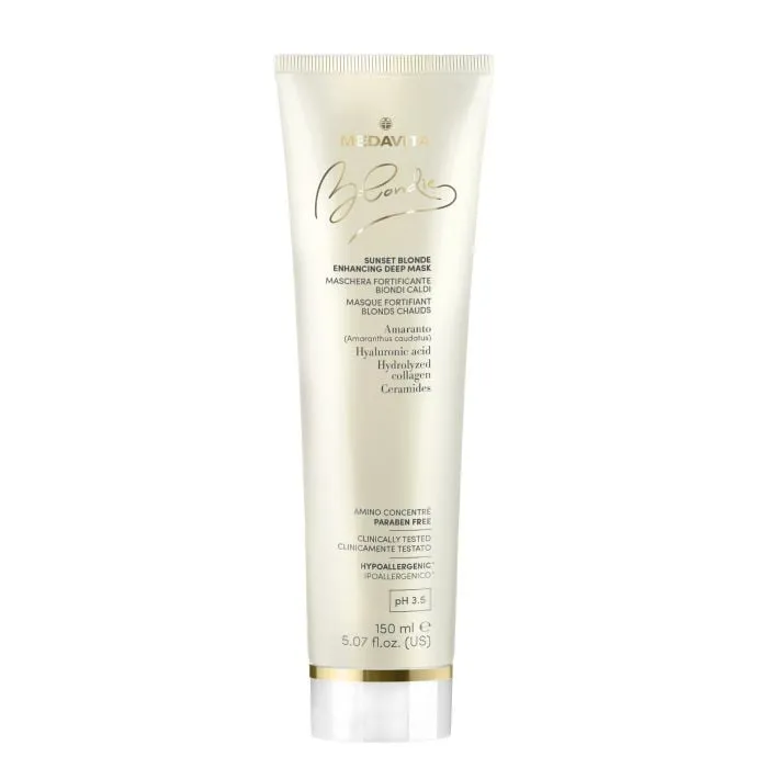 Medavita blondie Masca pentru blonduri calde cu acid hialuronuc, colagen, ceramide -150 ml