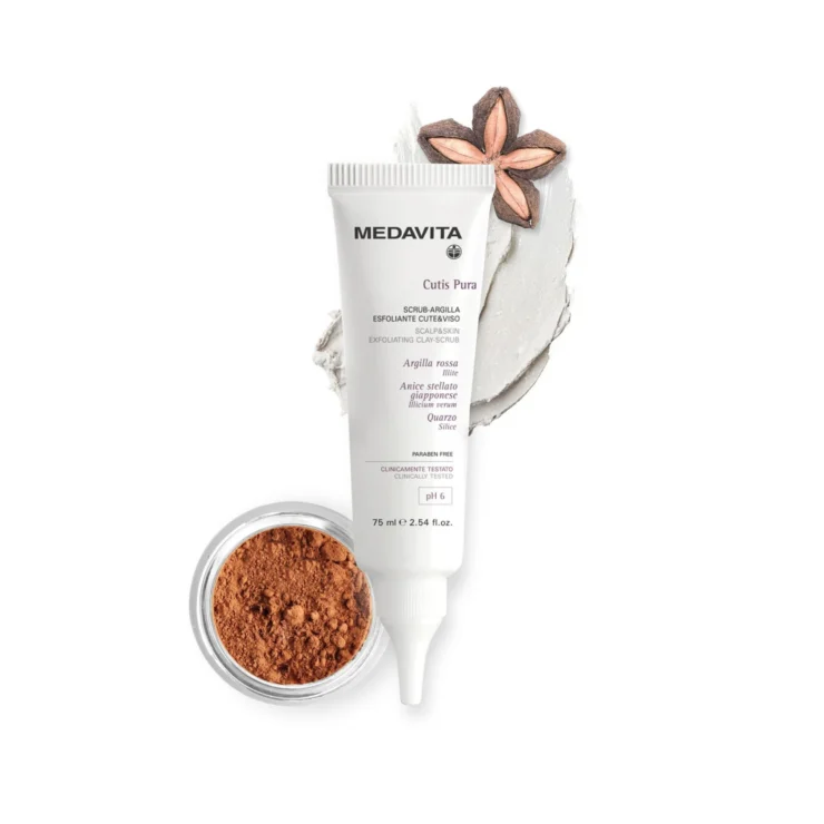 Medavita Scrub monodoza argilă roșie și particule de quartz - 75ml