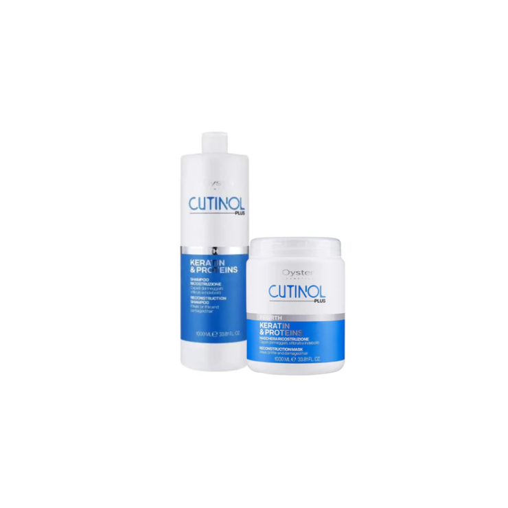 Tratament de reconstructie cu Keratina si Complex de Proteine - OYSTER Cutinol Plus Rebirth Pack Salon Size