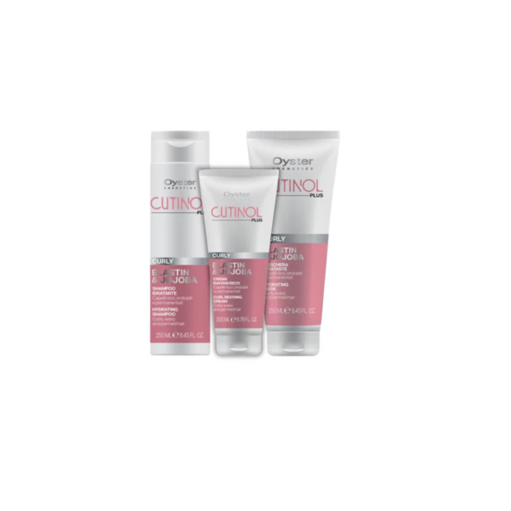 Tratament in 3 pasi pentru definirea buclelor, cu Elastina si Ulei de Jojoba - OYSTER Cutinol Plus Curly Pack