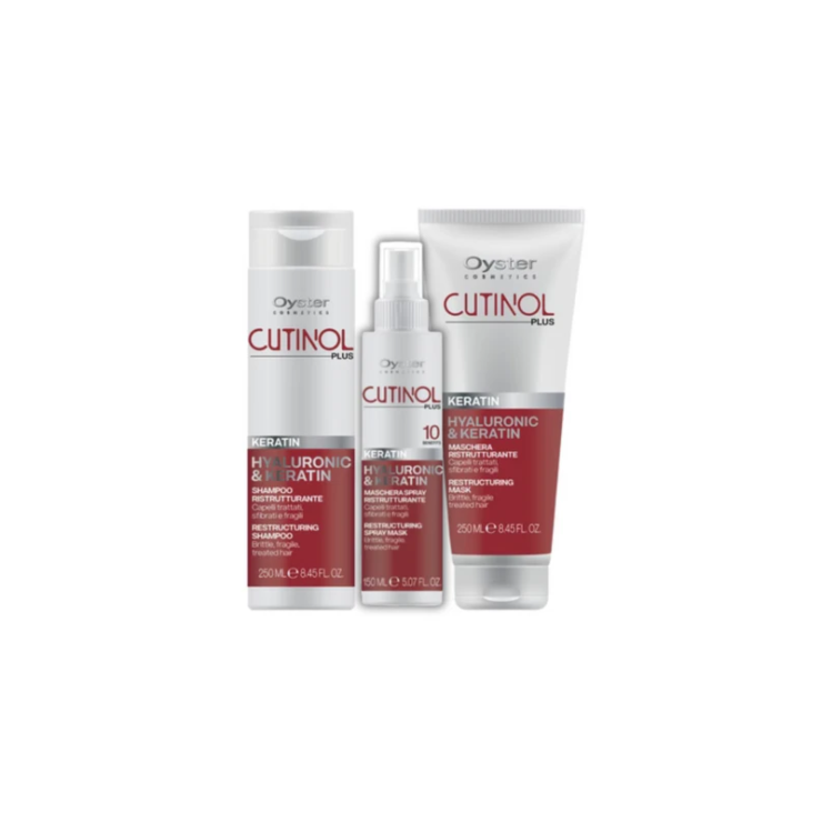 Tratament in 3 pasi pentru regenerarea parului cu Acid Hialuronic si Keratina – OYSTER Cutinol Plus Keratin Pack