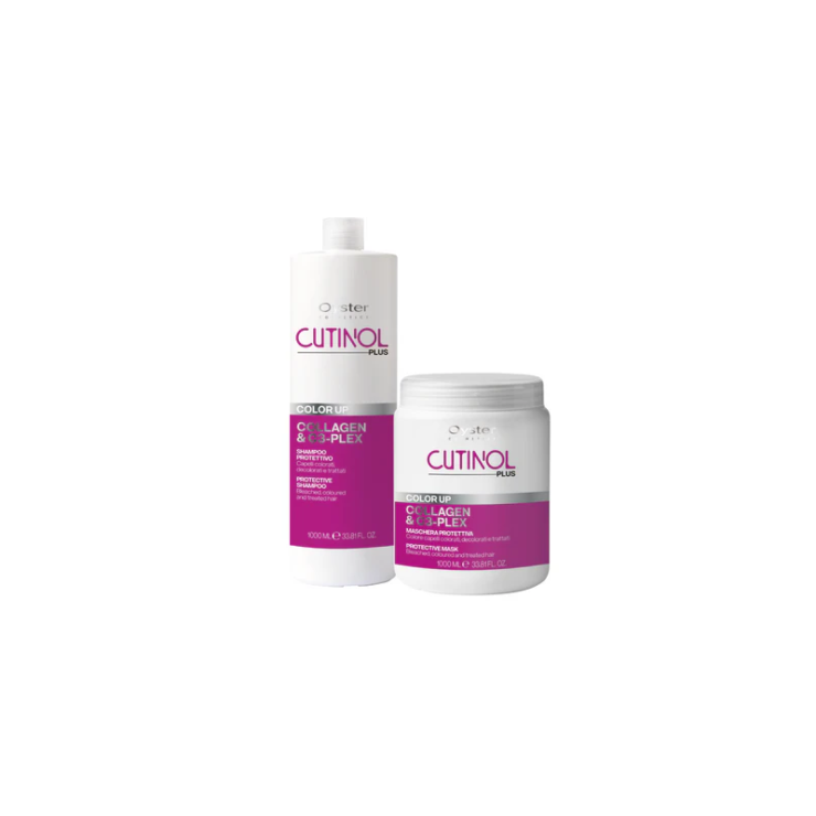 Tratament pentru par vopsit sau tratat chimic cu C3-Plex si Colagen - OYSTER Cutinol Plus Color Up Pack Salon Size