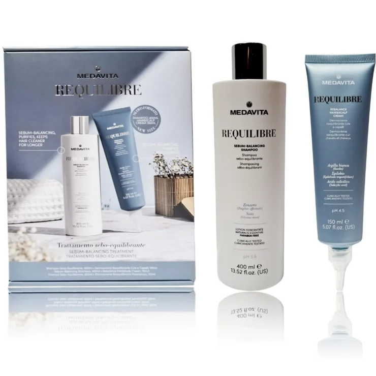 Kit Antisebum Medavita - Sampon Antisebum 400ml si Rebalance Hair and Scalp Cream 150ml
